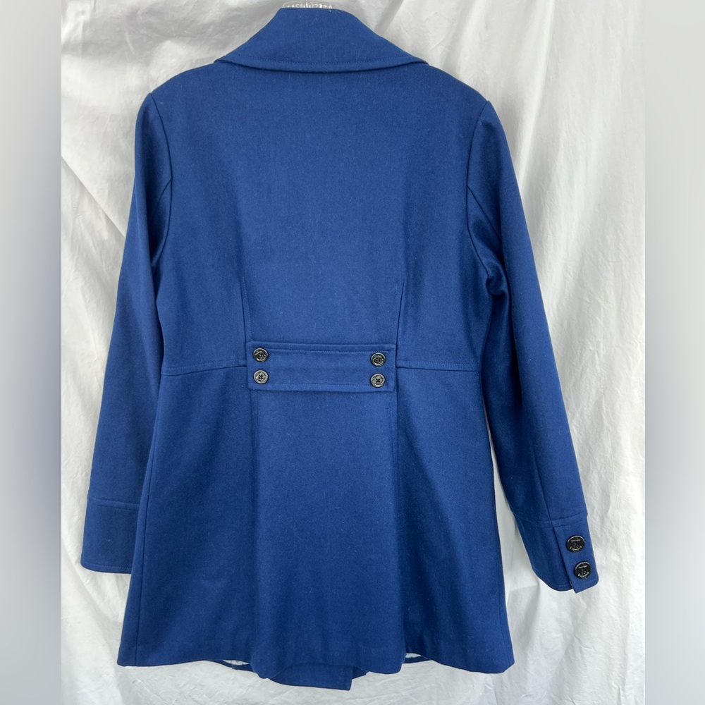 Blue Wool Peacoat, lighter weight, Large Junior Girls - Picture 6 of 12